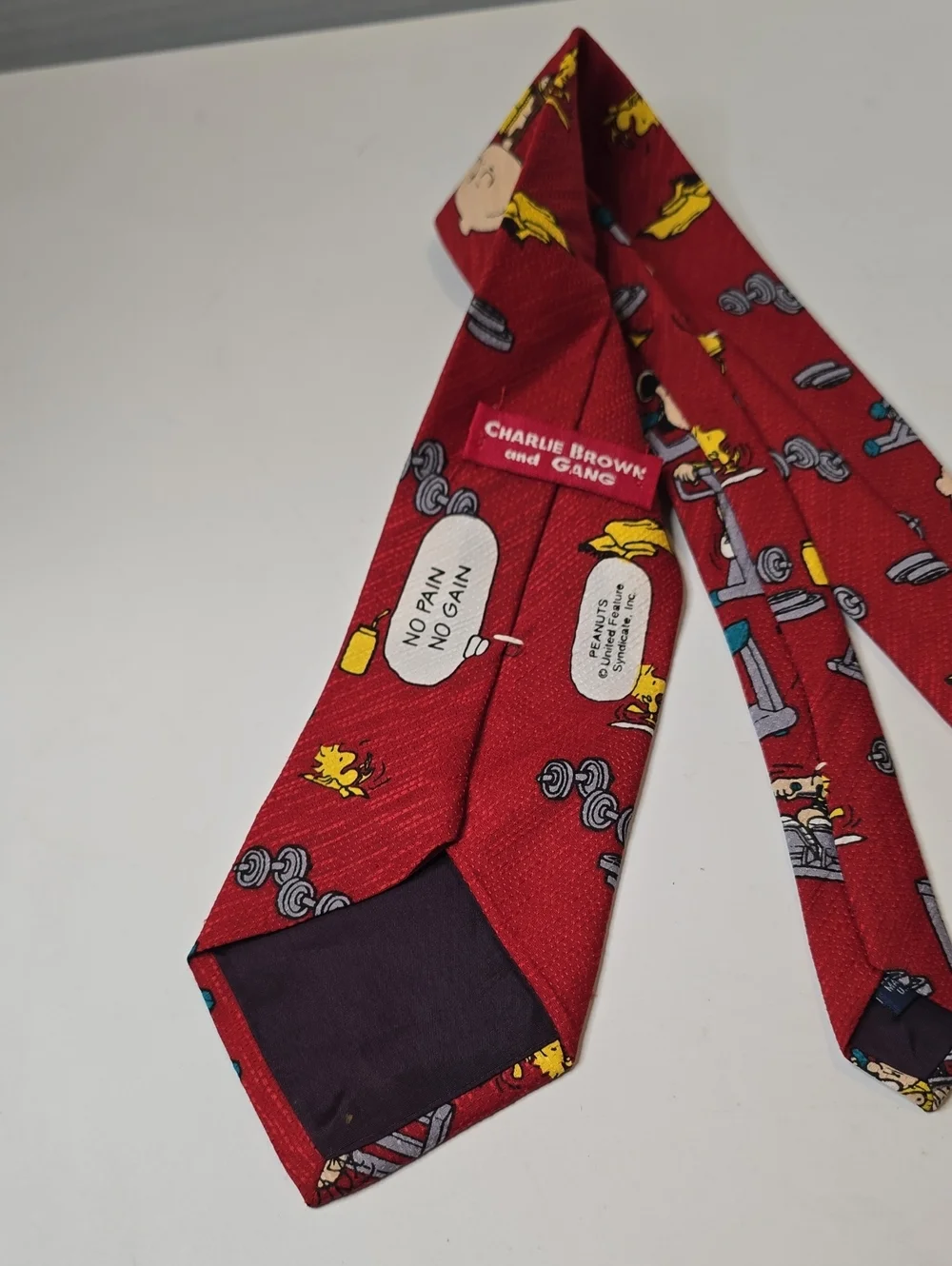 Charlie Brown And Gang Neck Tie No Pain No Gain Vintage Peanuts